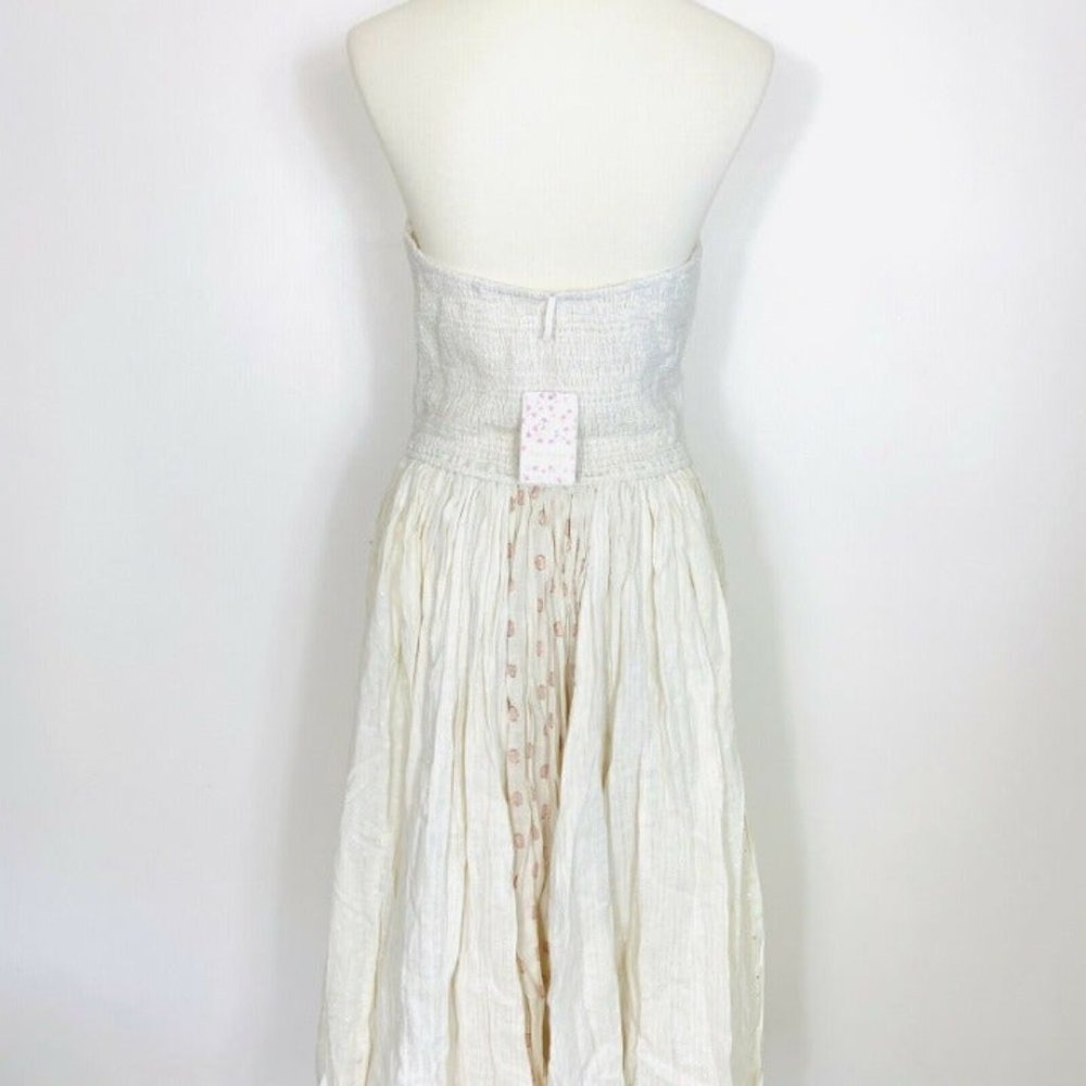 Free People Womens Amanda Ivory Polka Dt - Picture 8 of 11